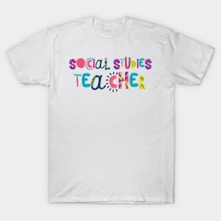 Cute Social Studies Teacher Gift Idea Back to School T-Shirt